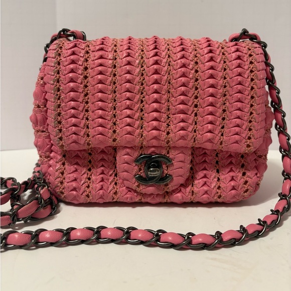 2016 Chanel Lambskin Crochet Embroidered Mini Flap Bag - Picture 1 of 10